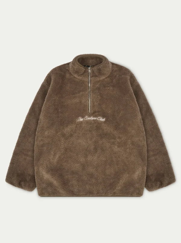 The Couture Club Borg Quarter Zip Funnel Neck Jumper