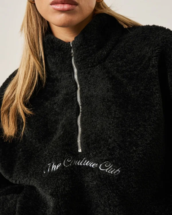 The Couture Club Borg Quarter Zip Funnel Neck Jumper