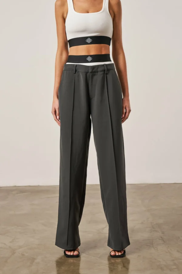 The Couture Club Branded Elastic Double Layer Trousers