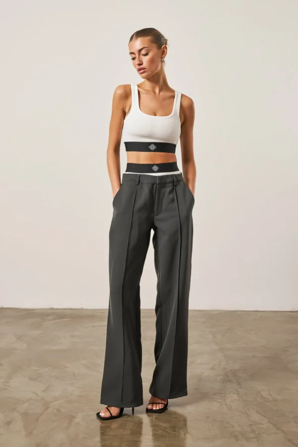 The Couture Club Branded Elastic Double Layer Trousers