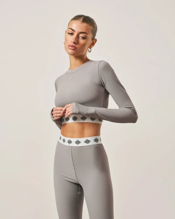 The Couture Club Branded Waistband Fitted Ribbed Top