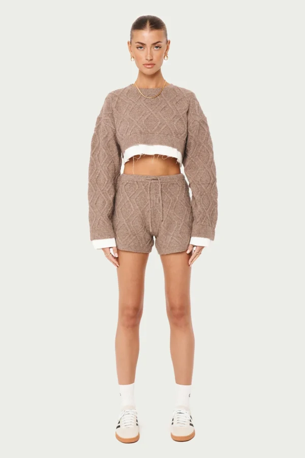 The Couture Club Cable Knitted Shorts