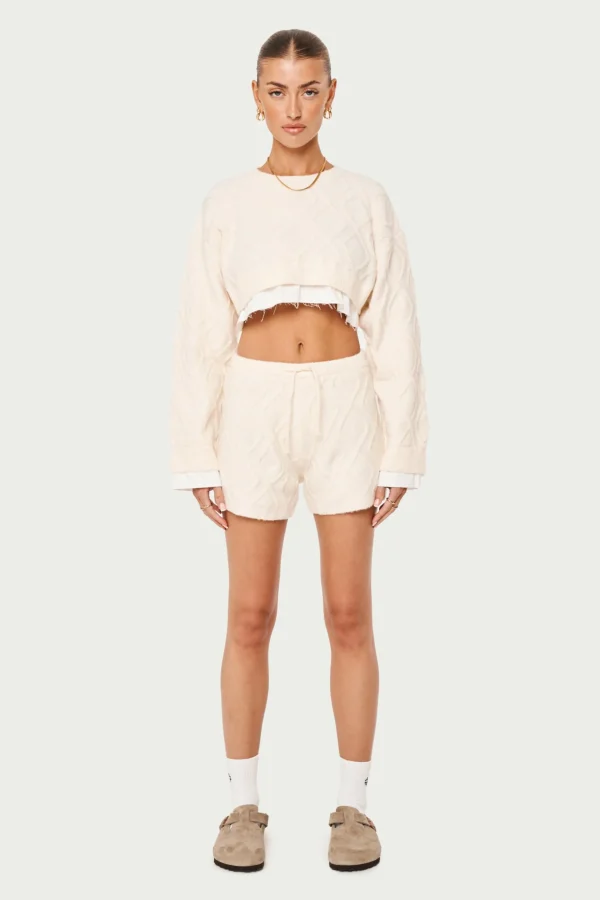 The Couture Club Cable Knitted Shorts