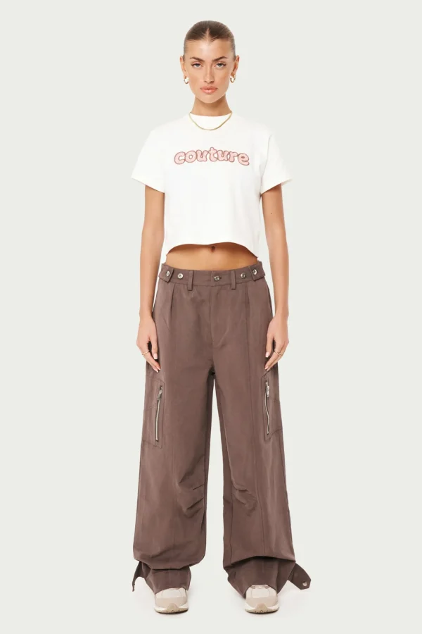 The Couture Club Chain Stitch Cropped T-Shirt