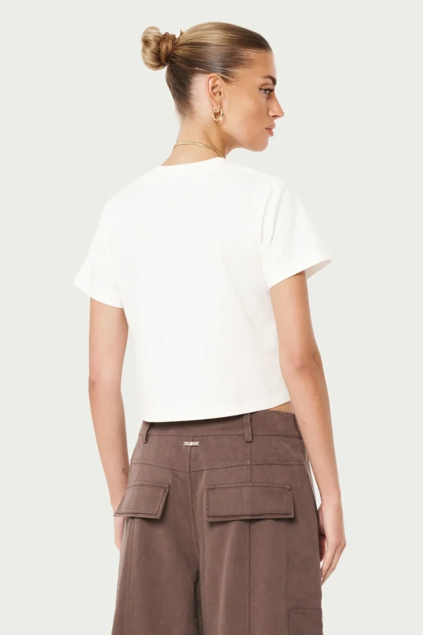 The Couture Club Chain Stitch Cropped T-Shirt