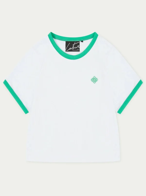 The Couture Club Couture Emblem Ringer Baby Tee