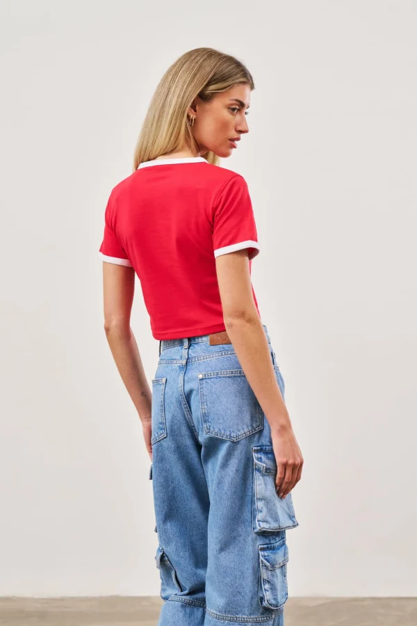 The Couture Club Couture Emblem Ringer Baby Tee