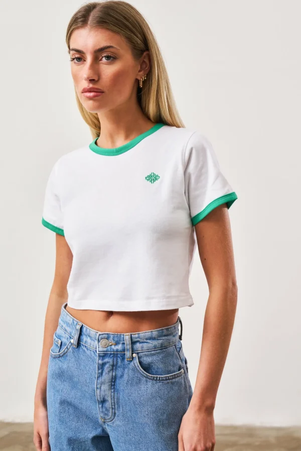 The Couture Club Couture Emblem Ringer Baby Tee