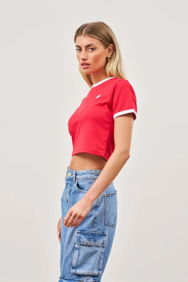 The Couture Club Couture Emblem Ringer Baby Tee