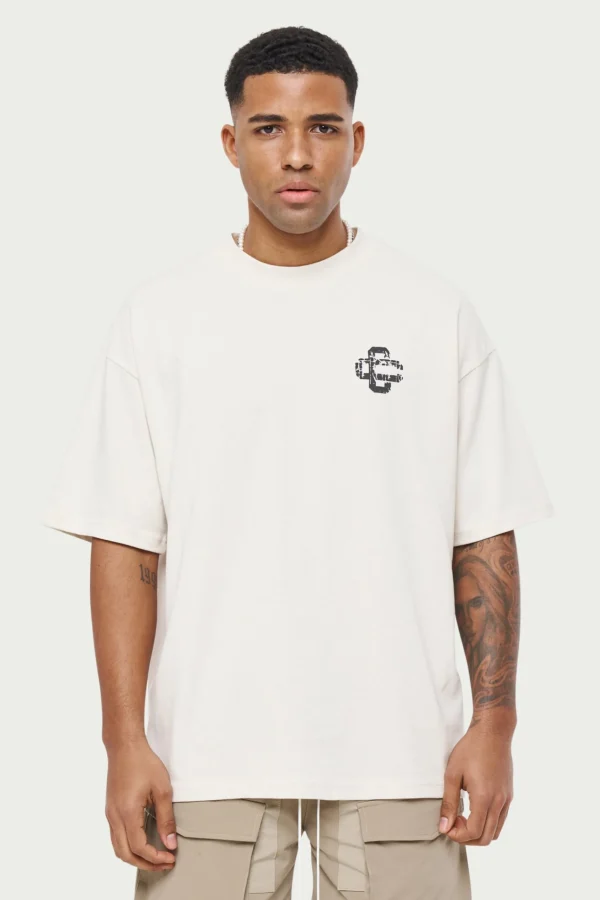 The Couture Club Cracked Print Emblem Relaxed T-Shirt