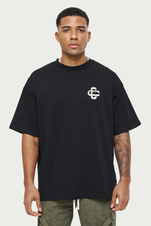 The Couture Club Cracked Print Emblem Relaxed T-Shirt