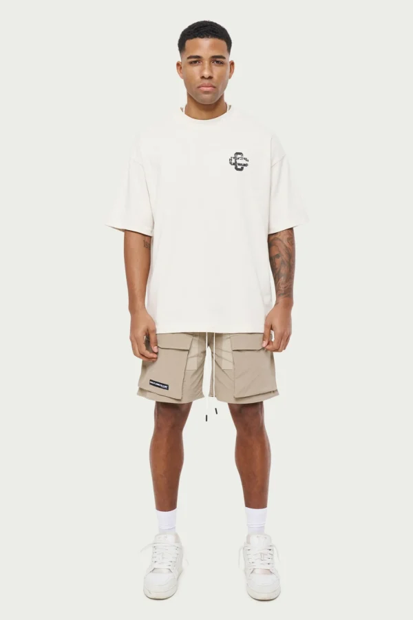 The Couture Club Cracked Print Emblem Relaxed T-Shirt