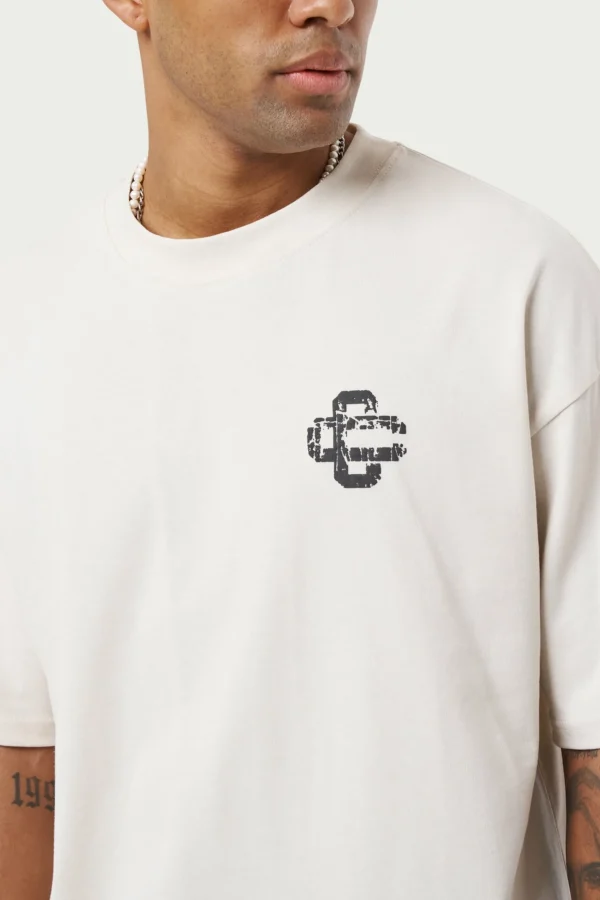 The Couture Club Cracked Print Emblem Relaxed T-Shirt