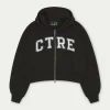 The Couture Club Ctre Cropped Zip Through Hoodie