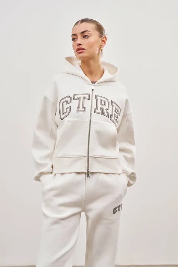 The Couture Club Ctre Cropped Zip Through Hoodie