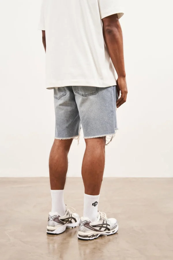 The Couture Club Distressed Raw Hem Denim Shorts