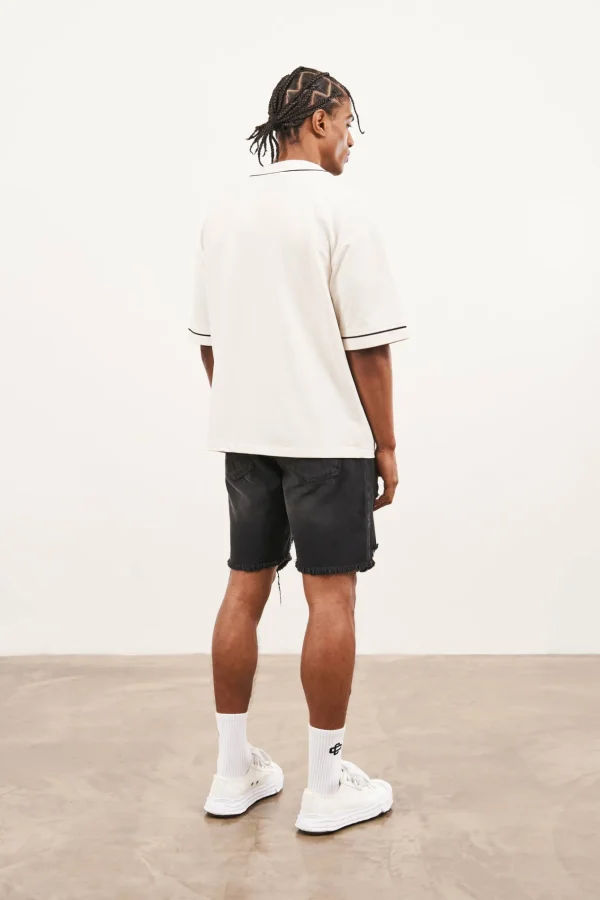 The Couture Club Distressed Raw Hem Denim Shorts