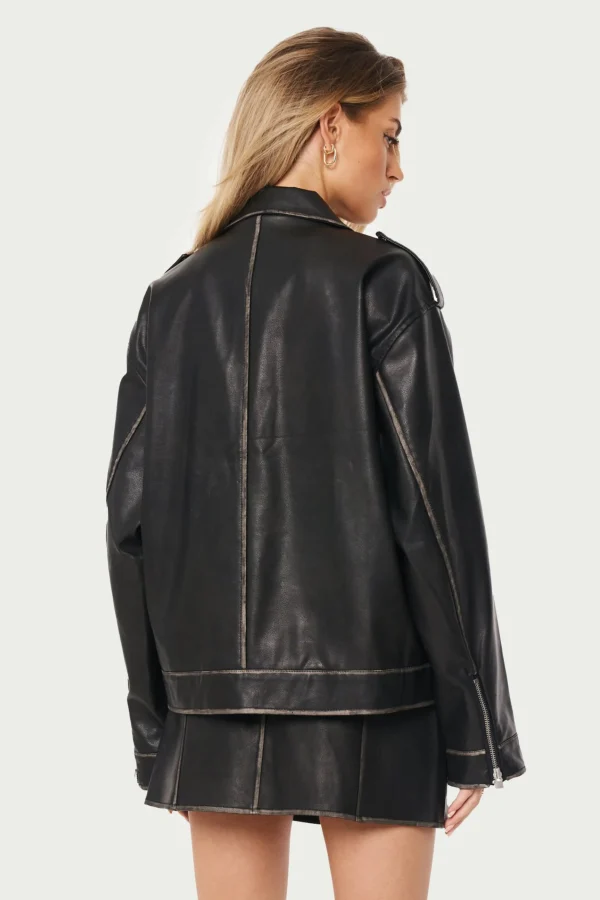 The Couture Club Distressed Vintage Biker Jacket