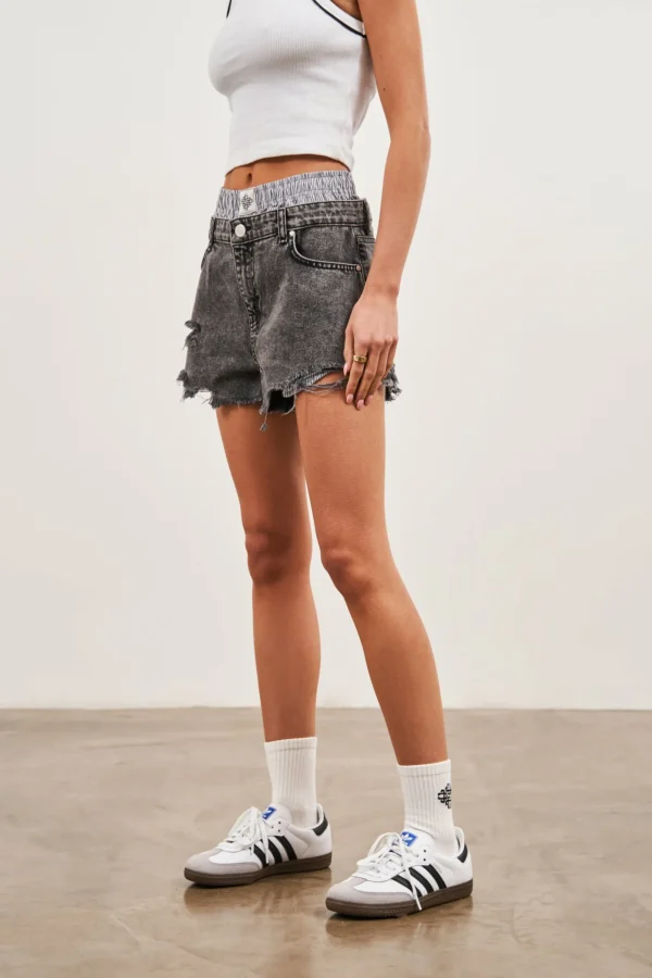The Couture Club Double Layer Boxer Denim Shorts
