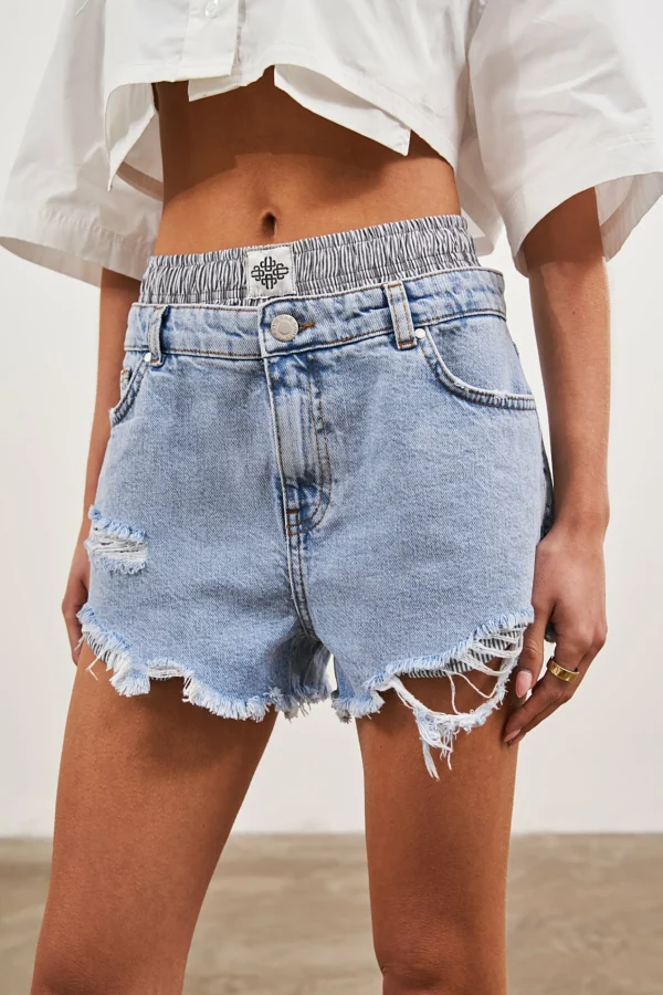 The Couture Club Double Layer Boxer Denim Short