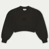The Couture Club Emblem Applique Crop Sweatshirt