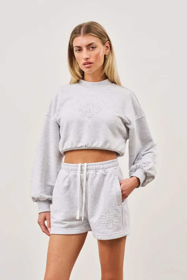 The Couture Club Emblem Applique Jersey Shorts