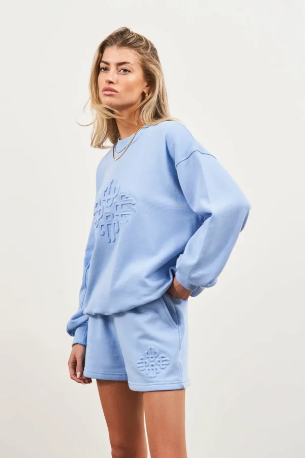 The Couture Club Emblem Embossed Oversized Sweatshirt