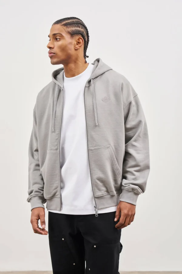 The Couture Club Emblem Embroidered Logo Zip Through Hoodie