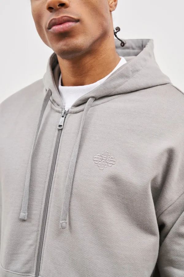 The Couture Club Emblem Embroidered Logo Zip Through Hoodie