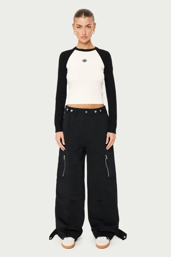 The Couture Club Emblem Fine Knitted Long Sleeve Top