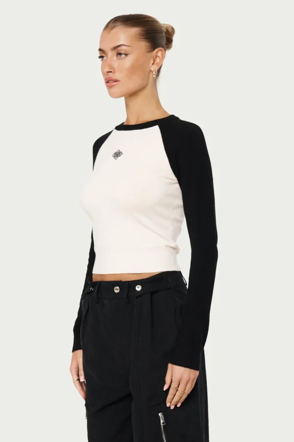 The Couture Club Emblem Fine Knitted Long Sleeve Top