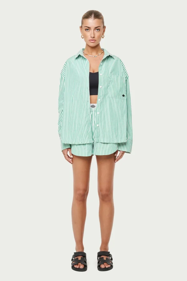 The Couture Club Emblem Stripe Oversized Shirt
