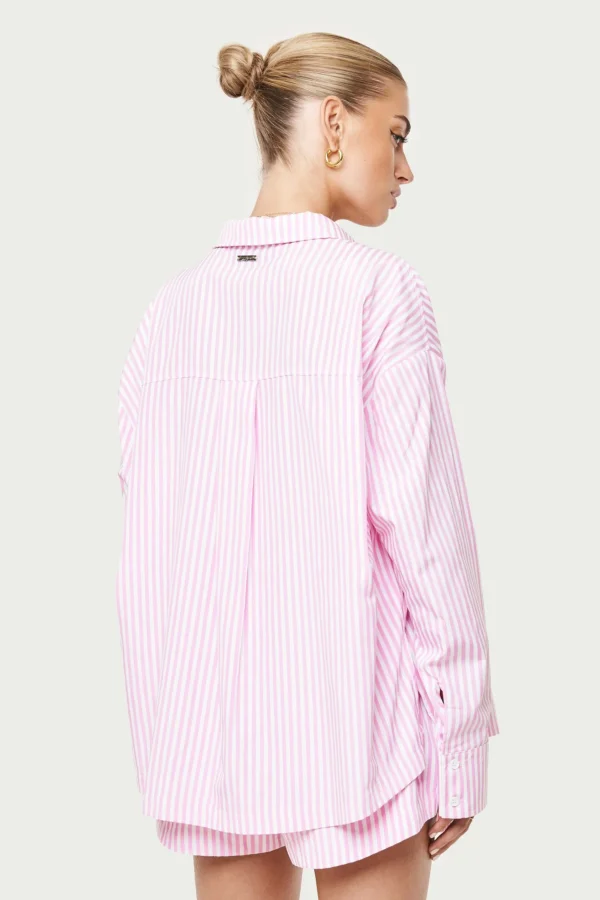 The Couture Club Emblem Stripe Oversized Shirt