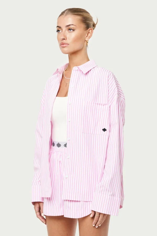 The Couture Club Emblem Stripe Oversized Shirt