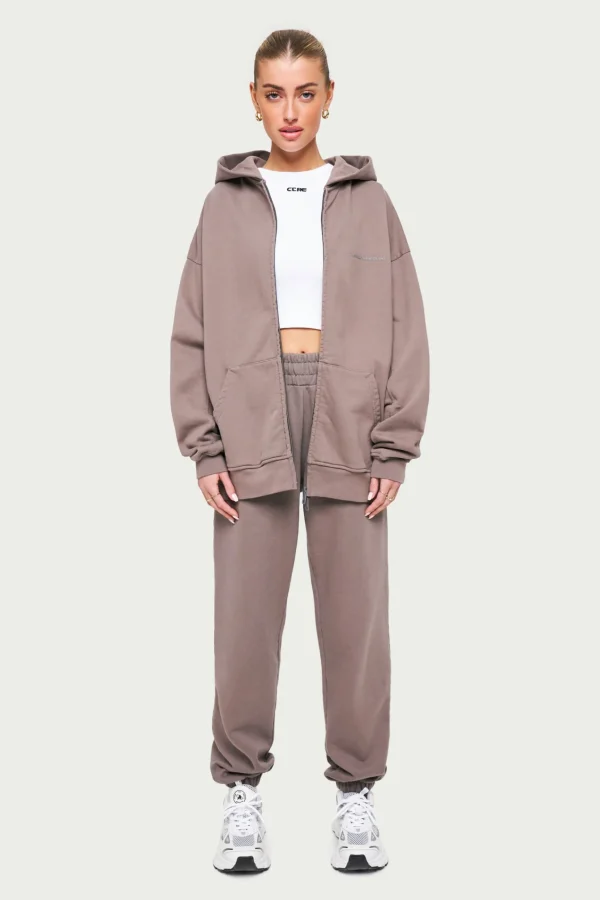 The Couture Club Everyday Washed Relaxed Zip Through Hoodie