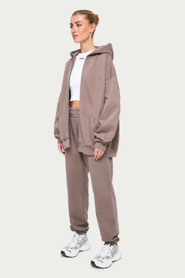 The Couture Club Everyday Washed Relaxed Zip Through Hoodie