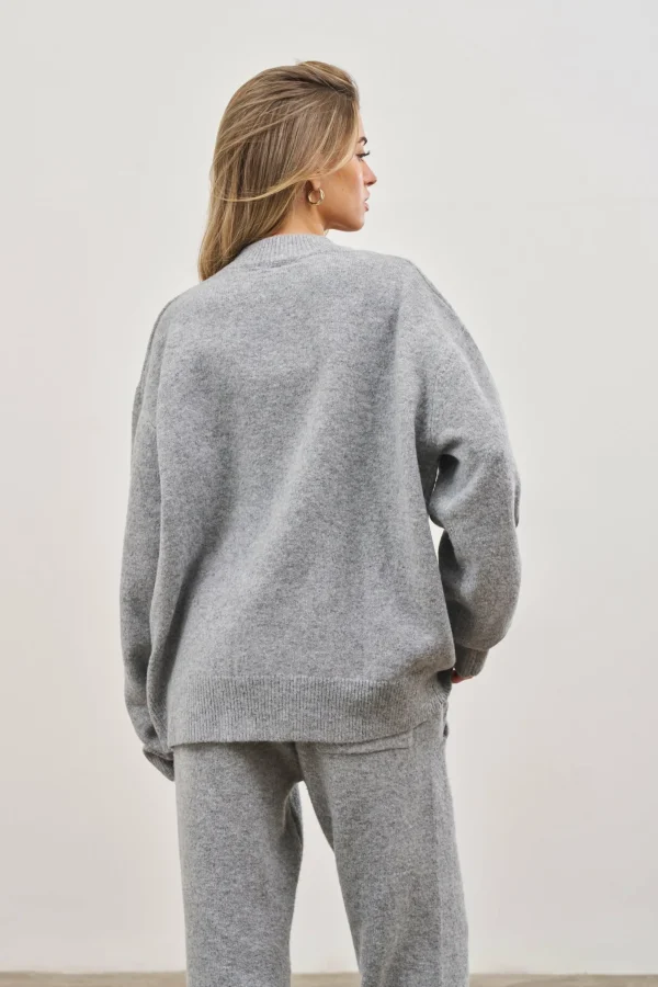 The Couture Club Fluffy Knit Emblem Crew