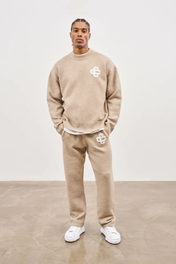 The Couture Club Fluffy Knit Emblem Crew