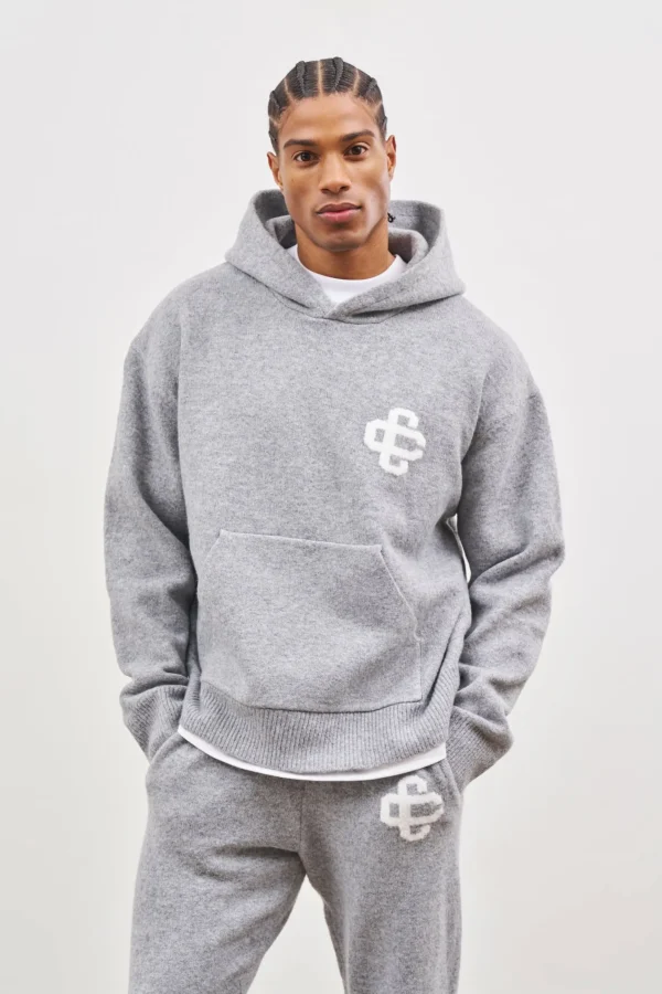 The Couture Club Fluffy Knit Emblem Hoodie