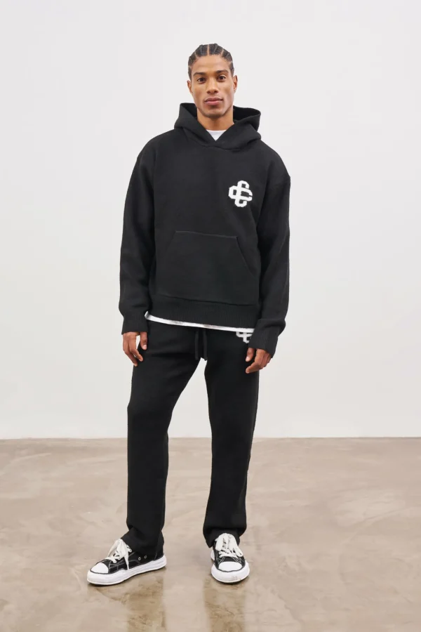 The Couture Club Fluffy Knit Emblem Joggers