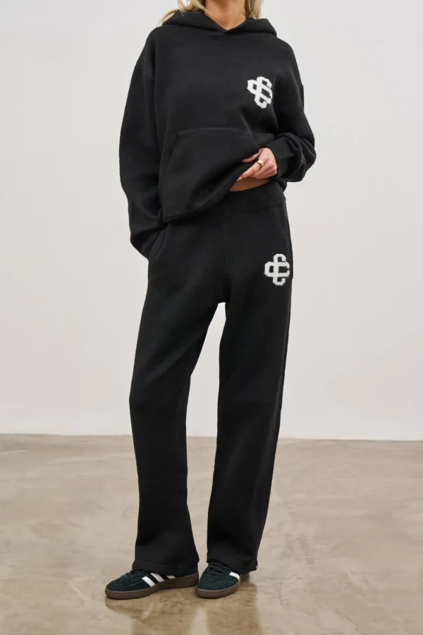 The Couture Club Fluffy Knit Emblem Joggers