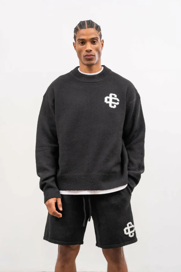 The Couture Club Fluffy Knit Emblem Shorts