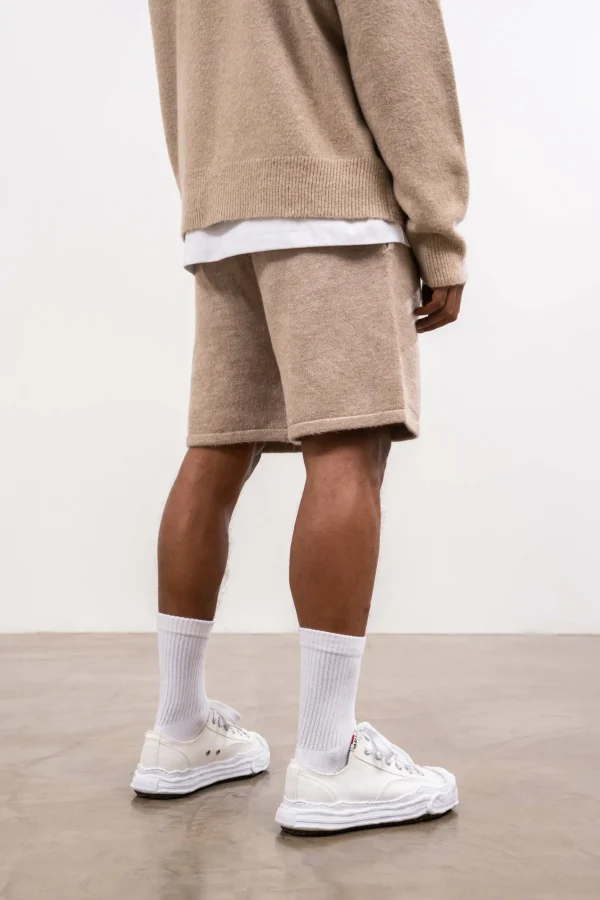 The Couture Club Fluffy Knit Emblem Shorts