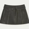 The Couture Club Fold Over Waistband Faux Leather Mini Skirt