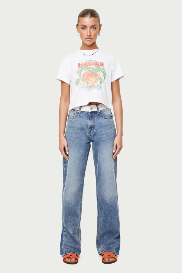 The Couture Club Hawaiian Print Cropped T-Shirt