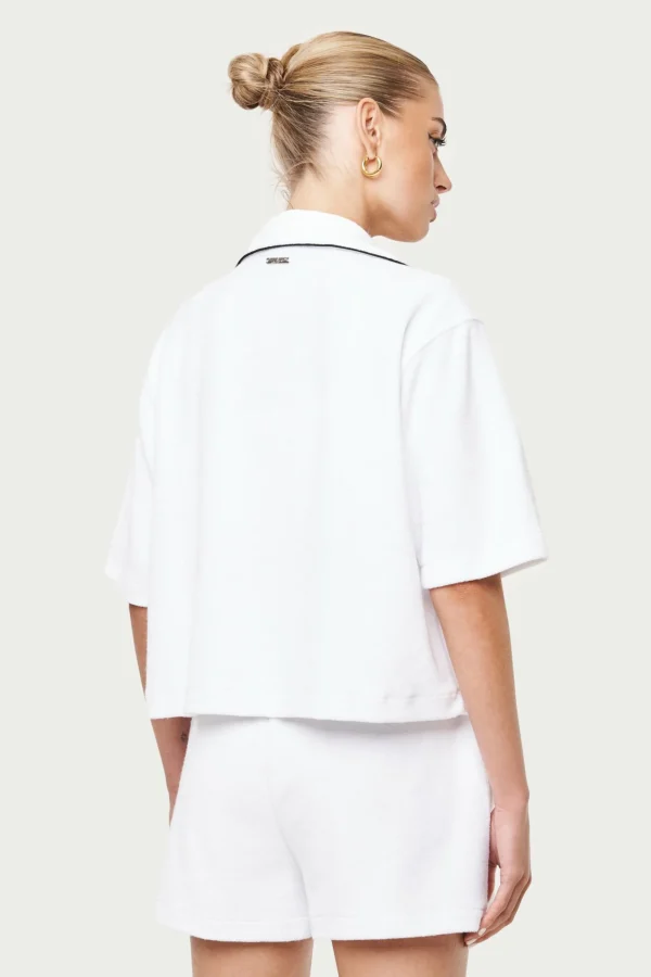 The Couture Club Heavyweight Towelled Resort Shirt- White