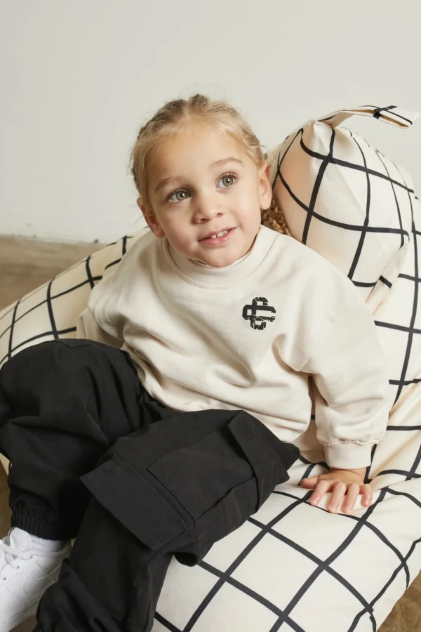 The Couture Club Kids Cracked Emblem Crew Sweatshirt