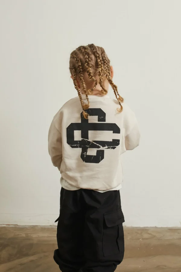 The Couture Club Kids Cracked Emblem Crew Sweatshirt