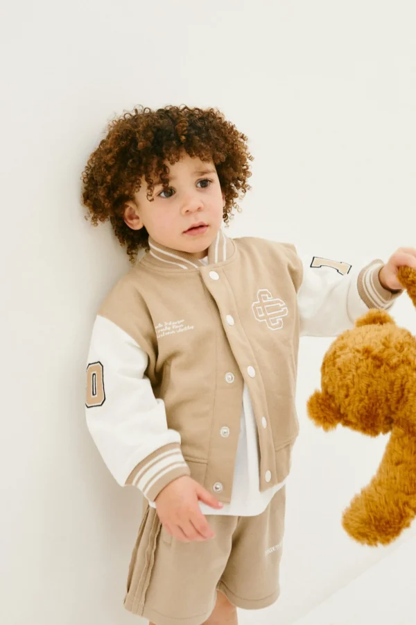 The Couture Club Kids Emblem Varsity Bomber Jacket