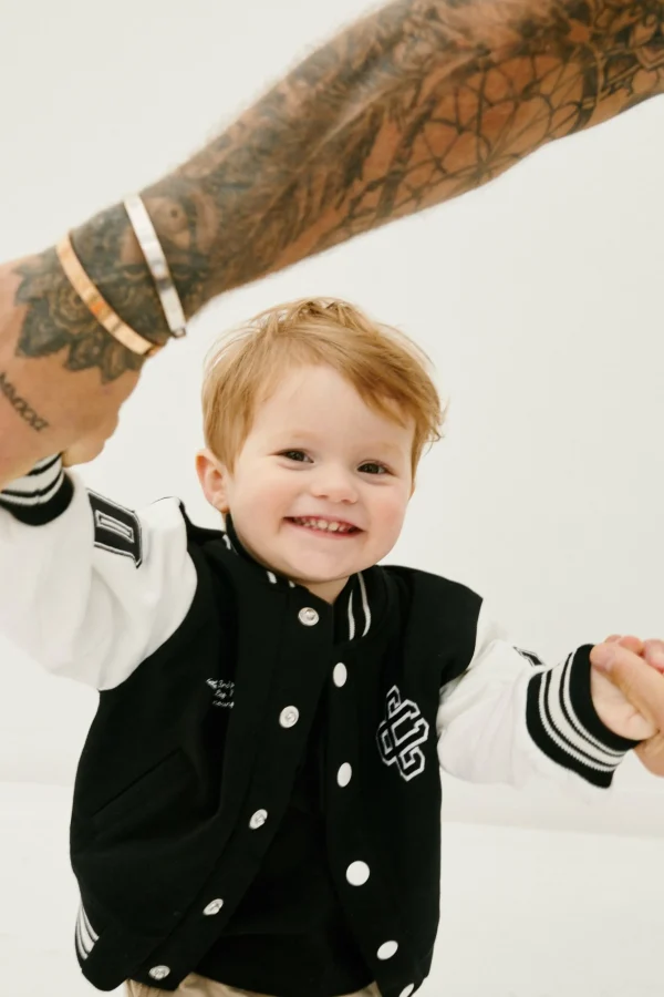 The Couture Club Kids Emblem Varsity Bomber Jacket